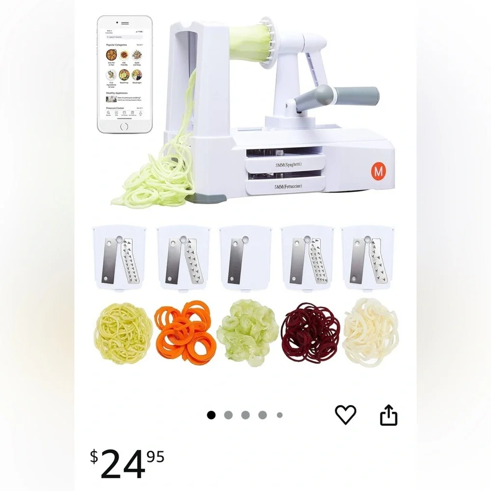 MEALTHY Spiralizer with 5 Blades